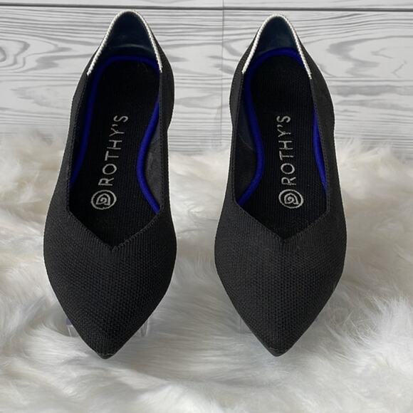 NEW Rothy’s The Point Halo Flats Halo Black White Retired Colorway Casua… - Picture 2 of 9